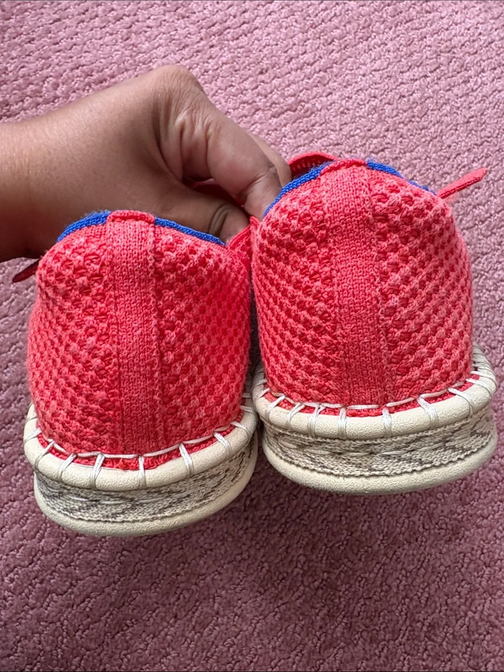 Rothy's Coral Knit Mary Jane Flats with Gold Buckle